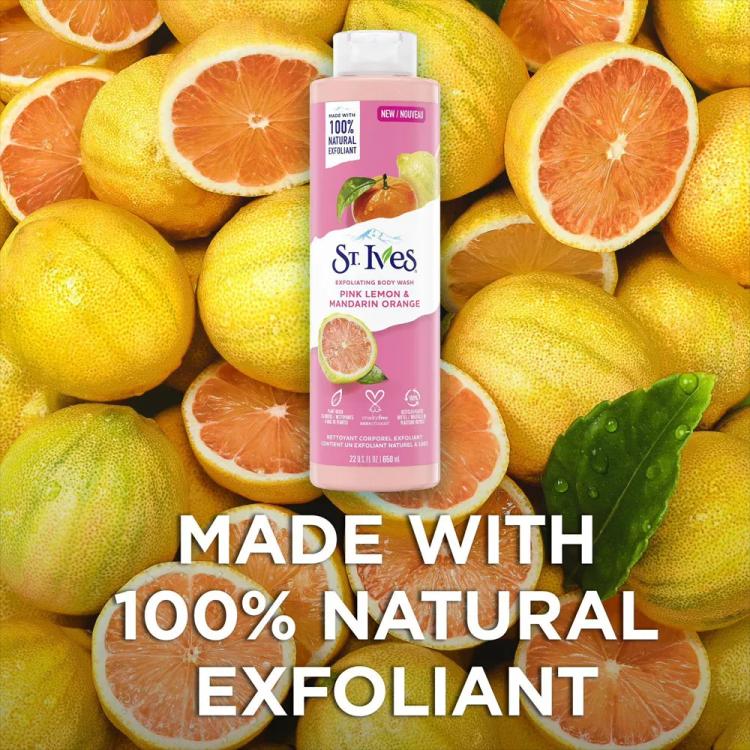 ST. Ives Pink Lemon & Mandarin Orange Exfoliating Body Wash - 650 ml