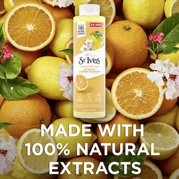ST. Ives Citrus & Cherry Blossom Energizing Body Wash - 650 ml