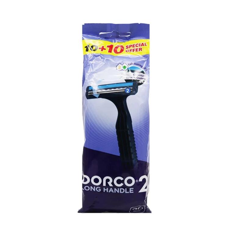 Dorco 2 Long Handle Disposable Razors Special Offer (10+10) pcs