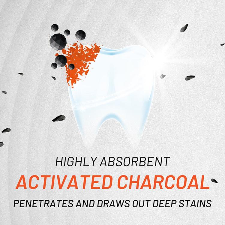White Glo Charcoal Deep Stain Remover Whitening Toothpaste With Toothbrush - 150 g