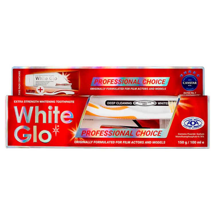 White Glo Professional Choice Whitening Toothpaste With Toothbrush - 150 g