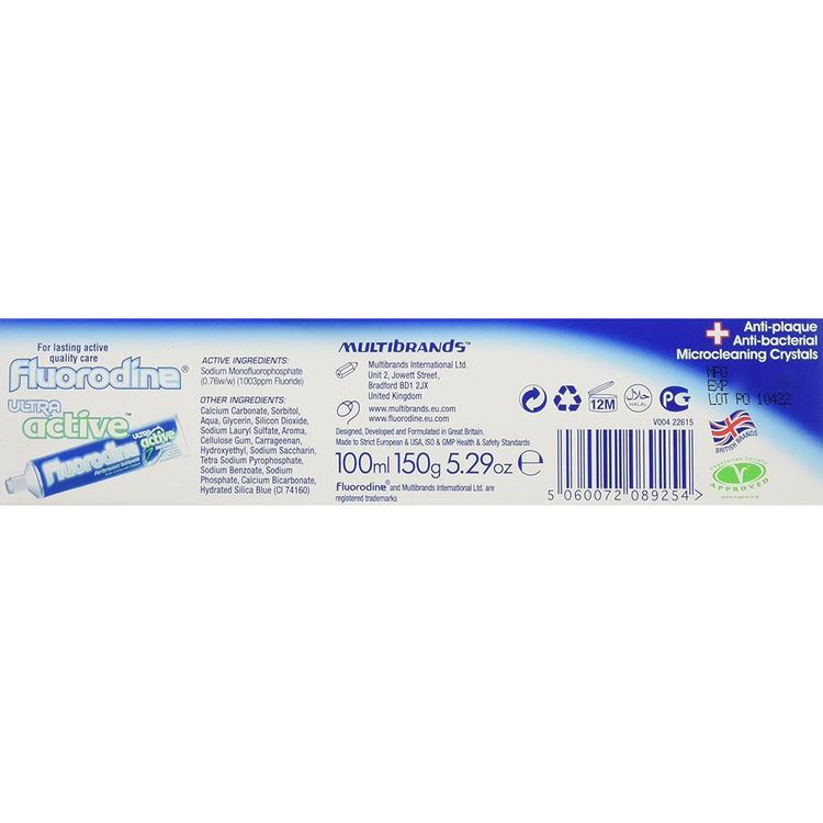 Fluorodine Active Fresh Long Lasting Protection Toothpaste - 100 ml