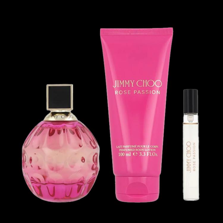 Jimmy Choo Rose Passion Women Gift Set (100 ml + 7.5 ml + 100 ml)