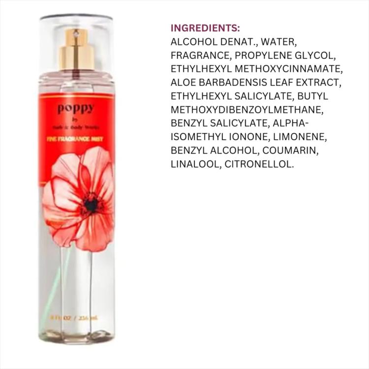 Bath & Body Works Poppy Fine Fragrance Mist - 236 ml