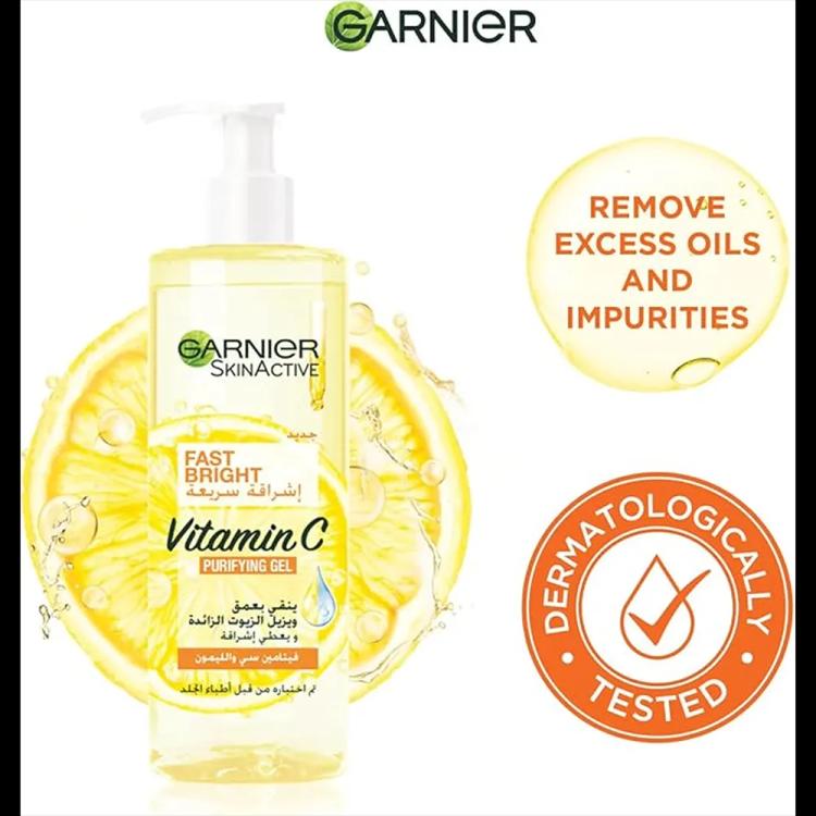 Garnier Fast Bright Vitamin C Purifying Gel Wash - 400 ml