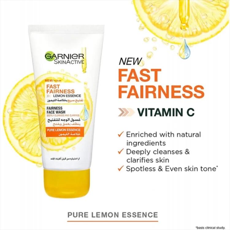 Garnier SkinActive Fast Bright Face Wash With Pure Lemon Essence - 100 ml