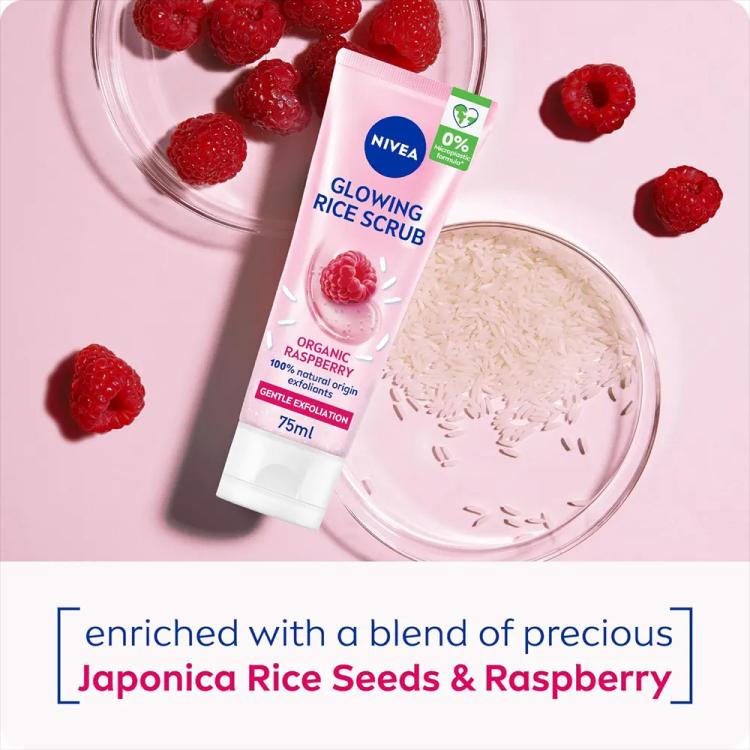 Nivea Glowing Rice Scrub Rasberry - 75 ml