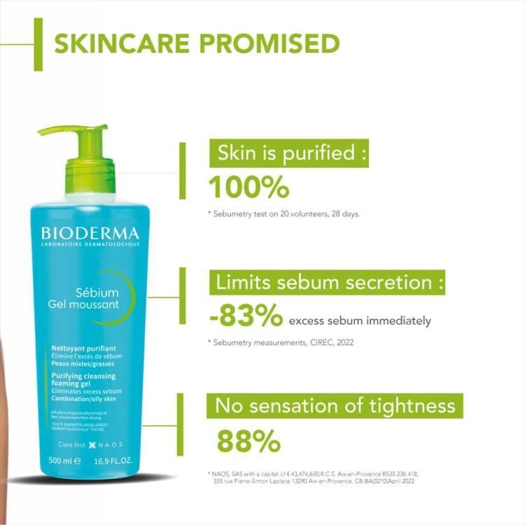 BIODERMA Sebium Purifying Cleansing Foaming Gel - 500 ml