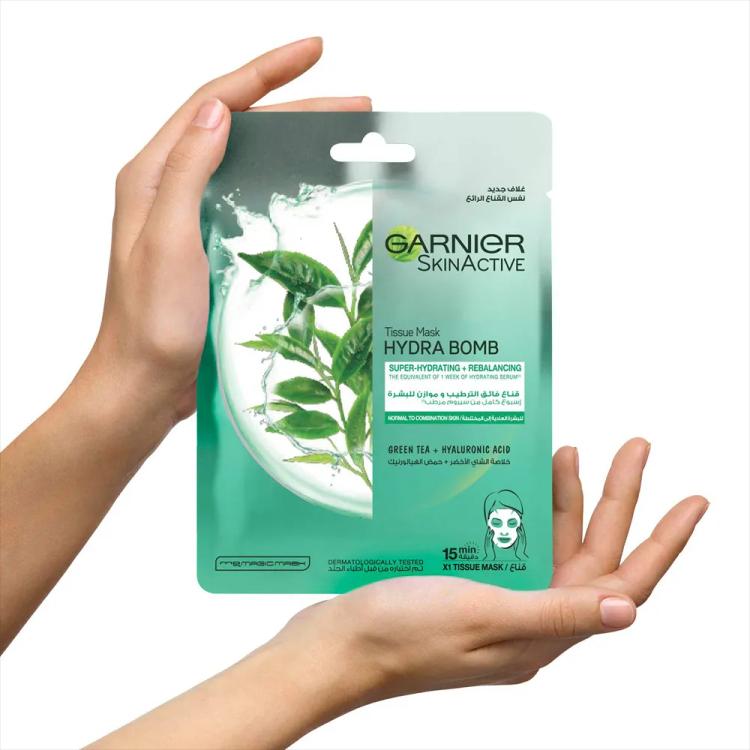 Garnier SkinActive Hydra Bomb Tissue Mask - Green Tea + Hyaluronic acid - 32 ml