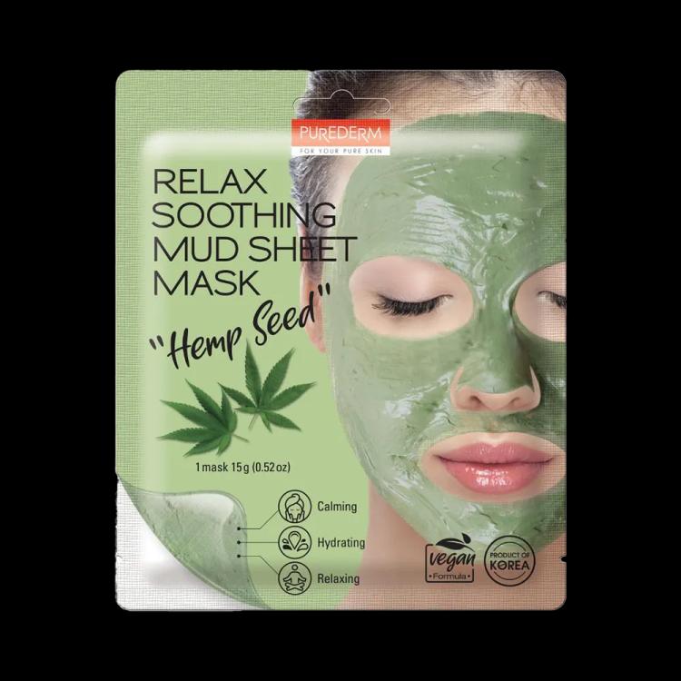 Purederm Relax Soothing Mud Hemp Seed Sheet Mask
 - 15 g