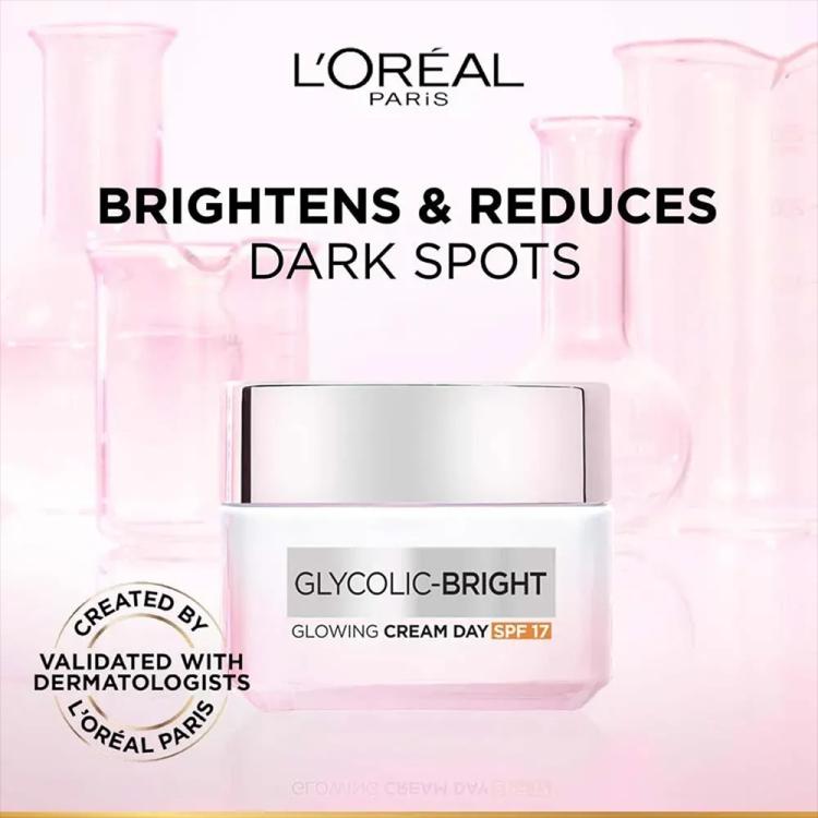 L'Oreal Paris Glycolic Bright Glowing Day Cream with SPF17 - 50 ml