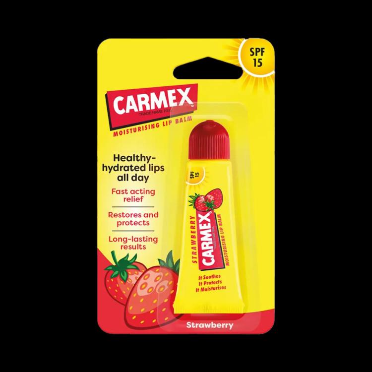 Carmex Moisturising SPF 15 Tube Lip Balm Set - Strawberry (3 x 10 g)