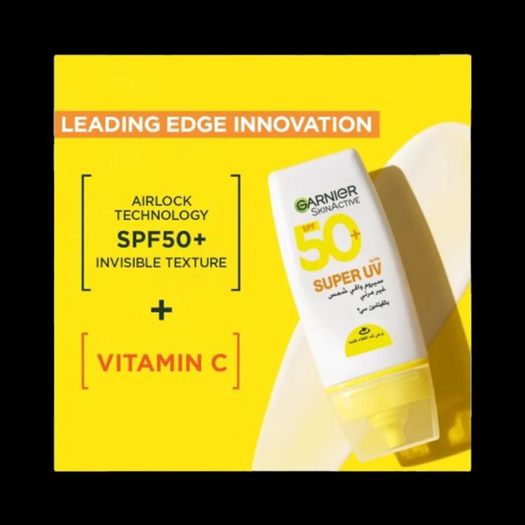 واقي شمس سيروم غير مرئي سوبر يو في بمعامل حماية SPF 50+ من غارنييه - 30 مل