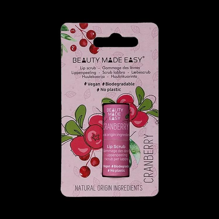 Beauty Made Easy Paper Tube Lip Scrub - Cranberry  (5.5 g)