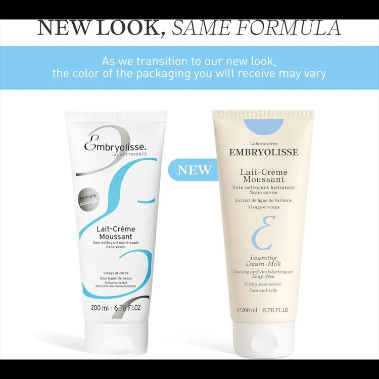 Embryolisse Foaming Cream Milk Face and Body Cleanser - 200 ml