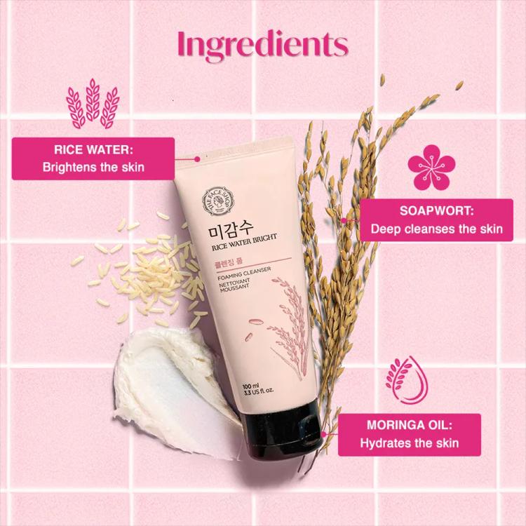 The Face Shop Rice Water Bright Facial Foaming Cleanser - 150 ml
