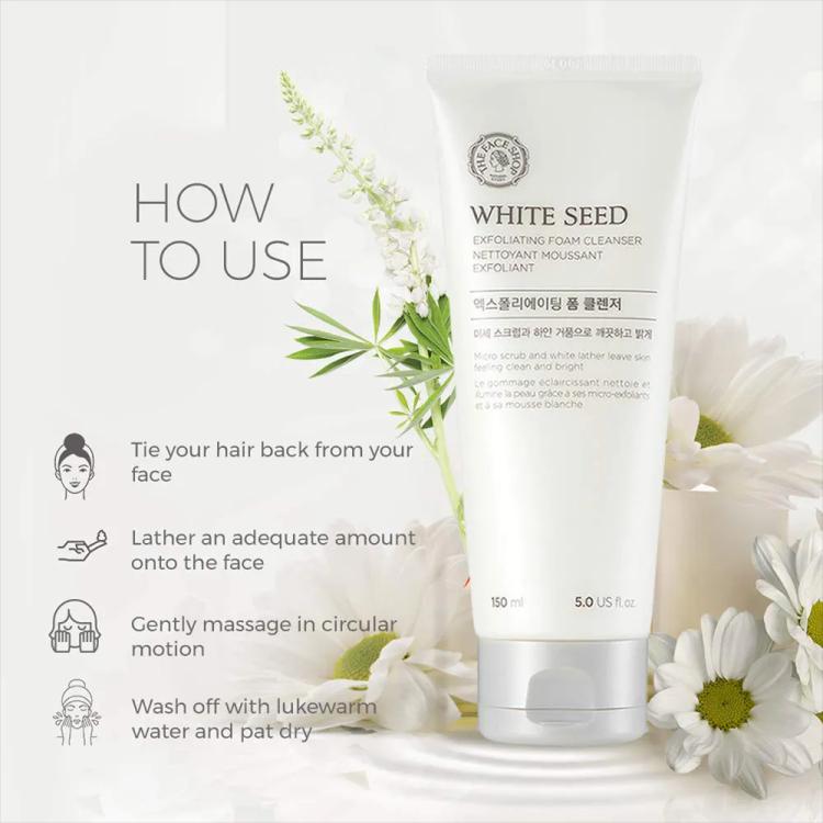 The Face Shop White Seed Exfoliating Cleansing Foam - 150 ml