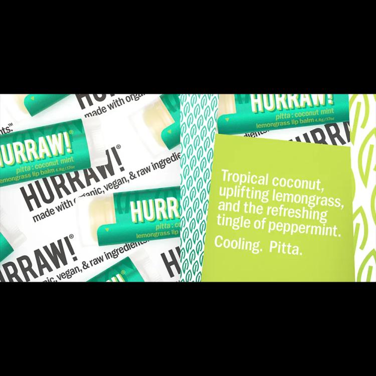 Hurraw! Pitta Lip Balm - Coconut Mint Lemongrass (4.8 g)