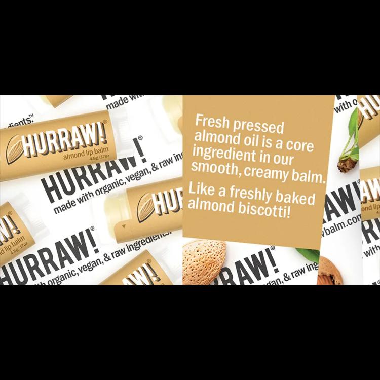 Hurraw! Lip Balm - Almond (4.8 g)