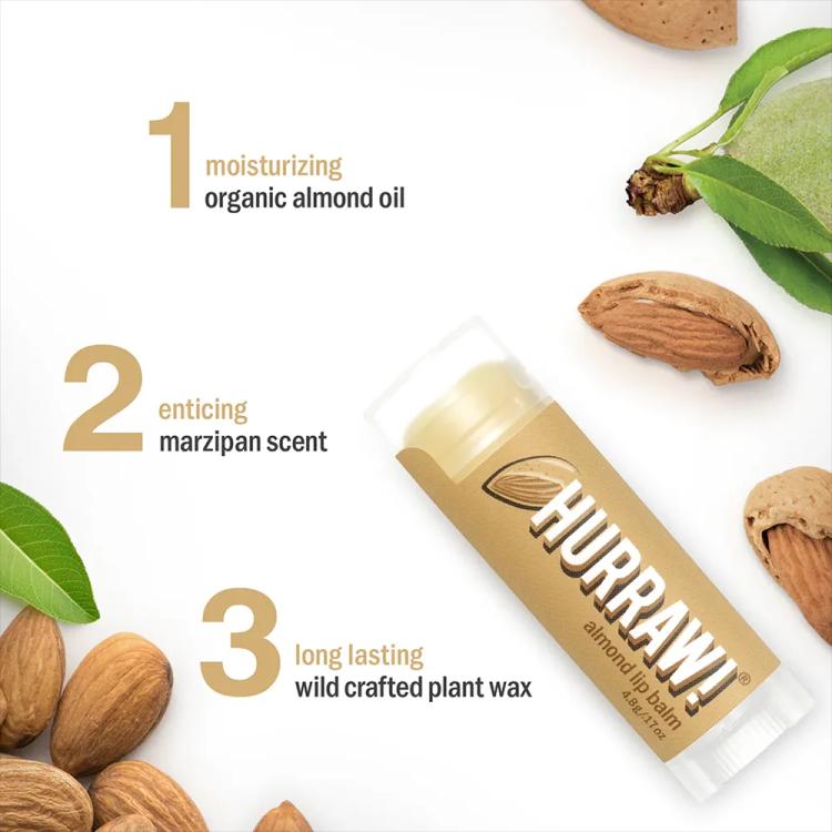 Hurraw! Lip Balm - Almond (4.8 g)