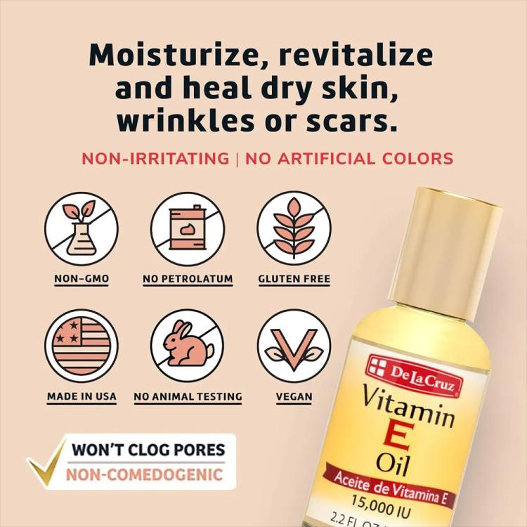 De La Cruz Vitamin E Oil  - 65 ml