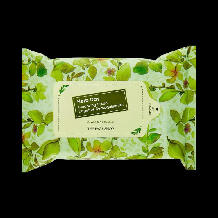 The Face Shop Herb Day Cleansing Wipes - 20 pcs