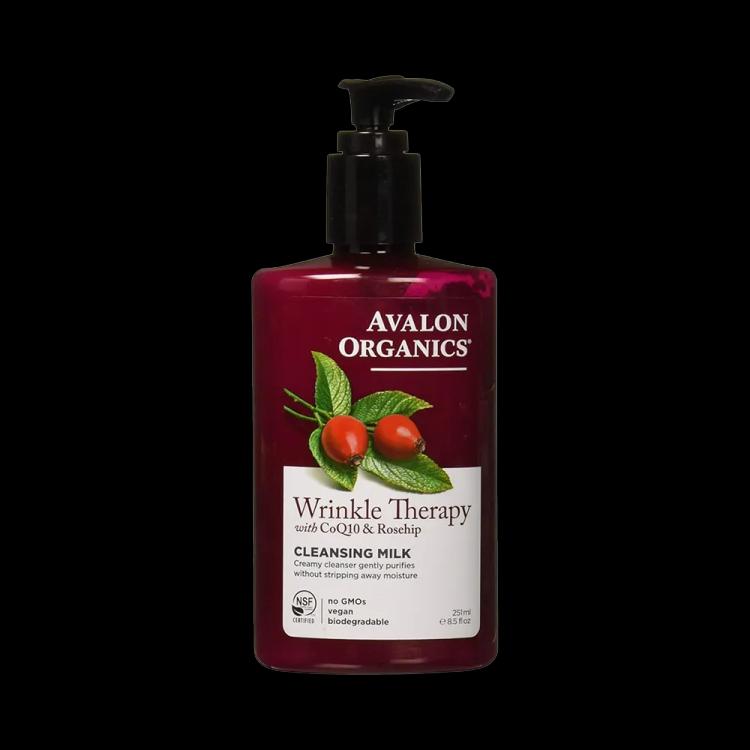 Avalon Organics Wrinkle Therapy With CoQ10 And Rosehip Cleansing Milk - 251 ml