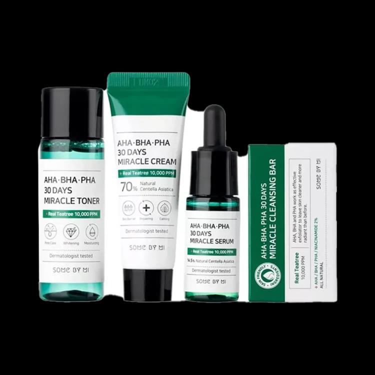 Some By Mi AHA. BHA. PHA 30 Days Miracle Starter Gift Set - (20 g + 25 g + 30 ml + 10 ml)