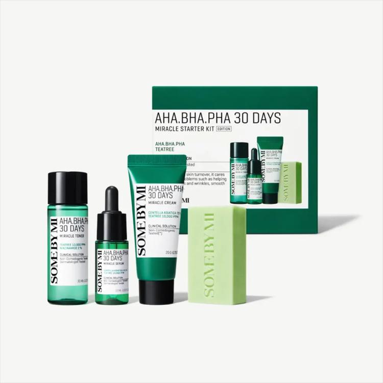 Some By Mi AHA. BHA. PHA 30 Days Miracle Starter Gift Set - (20 g + 25 g + 30 ml + 10 ml)