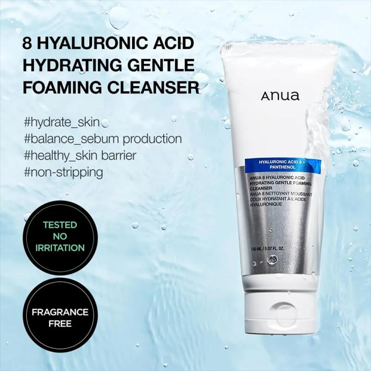 Anua 8 Hyaluronic Acid Hydrating Gentle Foaming Cleanser - 150 ml