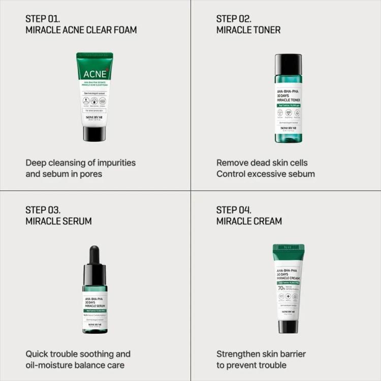 Some By Mi AHA BHA PHA 30 Days Miracle AC SOS Kit - 4 pcs