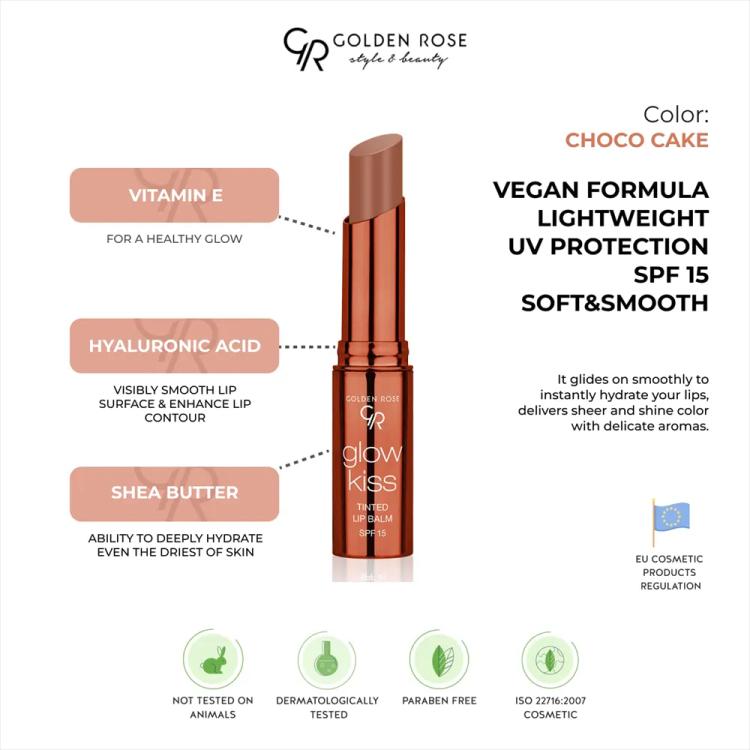 Golden Rose Glow Kiss Tinted Lip Balm - 06 Choco Cake