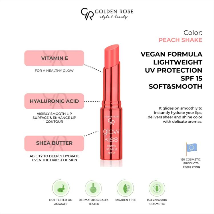 Golden Rose Glow Kiss Tinted Lip Balm - 04 Peach Shake