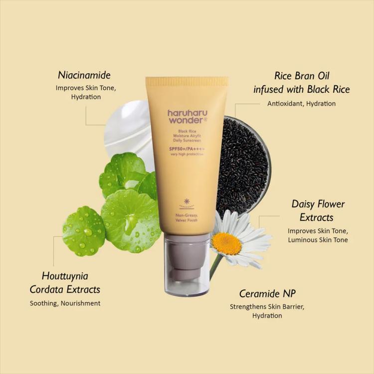 Haruharu Wonder Black Rice Moisture Airyfit Daily Sunscreen SPF 50+ - 50 ml
