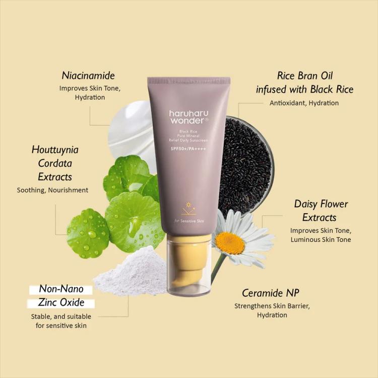Haruharu Wonder Black Rice Pure Mineral Relief Daily Sunscreen SPF 50+ - 50 ml