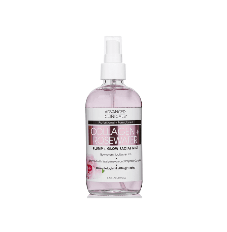 Advanced Clinicals Collagen + Rosewater Plump + Glow Face Mist - 222 ml