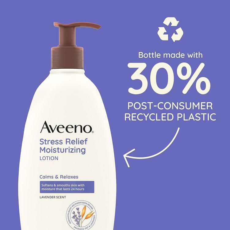 Aveeno Stress Relief Lavender Scent Moisturizing Lotion - 354 ml