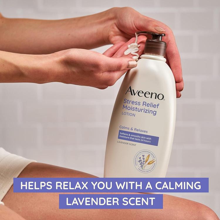Aveeno Stress Relief Lavender Scent Moisturizing Lotion - 354 ml