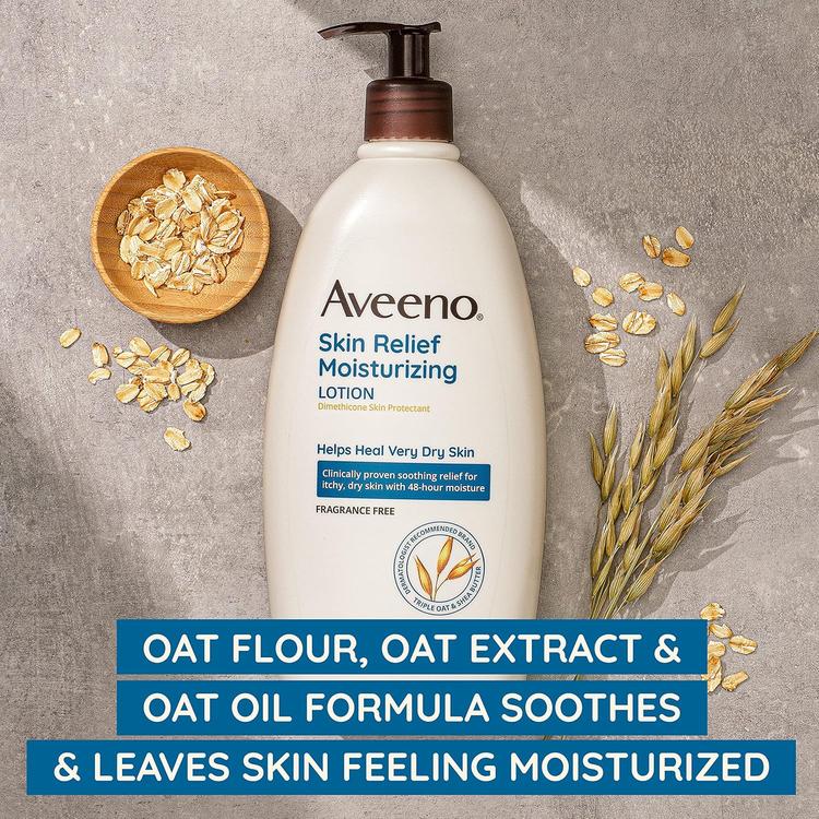 Aveeno Stress Relief Fragrance Free Moisturizing Lotion - 532 ml